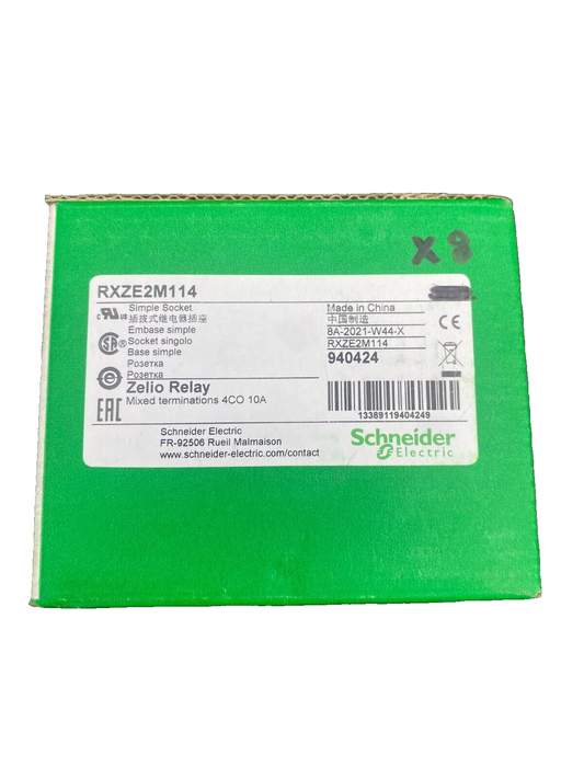 8pc x SCHNEIDER ELECTRIC RXZE2M114 940424 ZELIO RELAY EMBASE SIMPLE