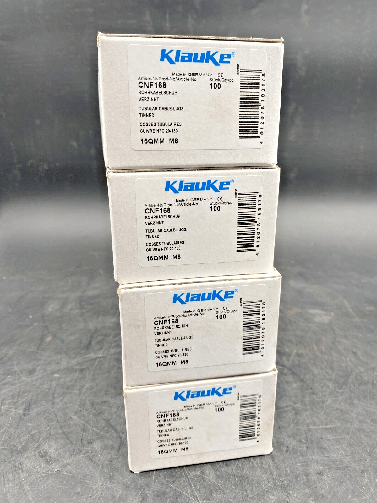 1 pc x KLAUKE CNF168 TUBULAR CABLE LUGS 16QMM M8 BOX OF 100 - KLR Automation