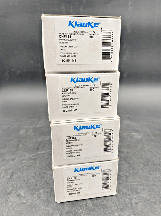 1 pc x KLAUKE CNF168 TUBULAR CABLE LUGS 16QMM M8 BOX OF 100 - KLR Automation