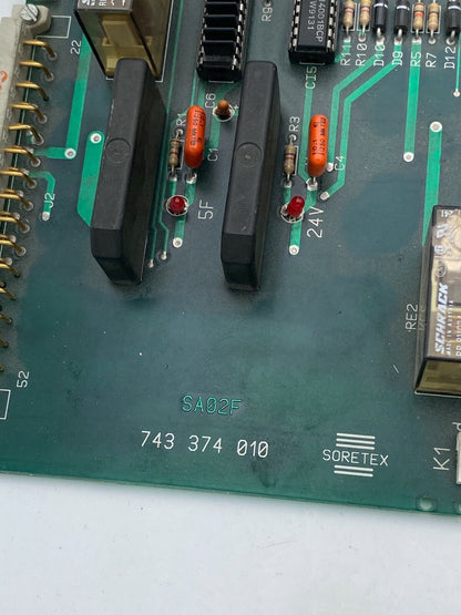 Elevator Lift card SORETEX Thyssen SA02F CIRCUIT RELAIS 743374020 / 010 S200 - KLR Automation