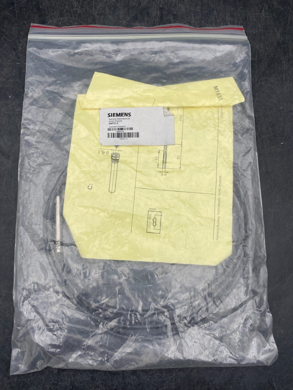 SIEMENS QAP21.2 SONDE TEMPERATURE CHEMISEE SOLAIRE 1.5M - KLR Automation