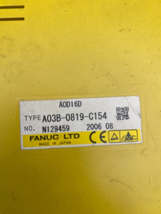 FANUC A03B - 0819 - C154 A0D16D OUTPUT MODULE x1pc - KLR Automation