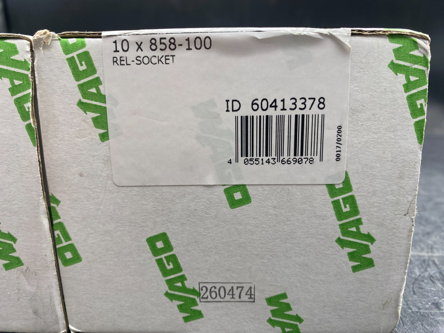 1 pc x WAGO 858-100 LOT DE 10 pc REL-SOCKET