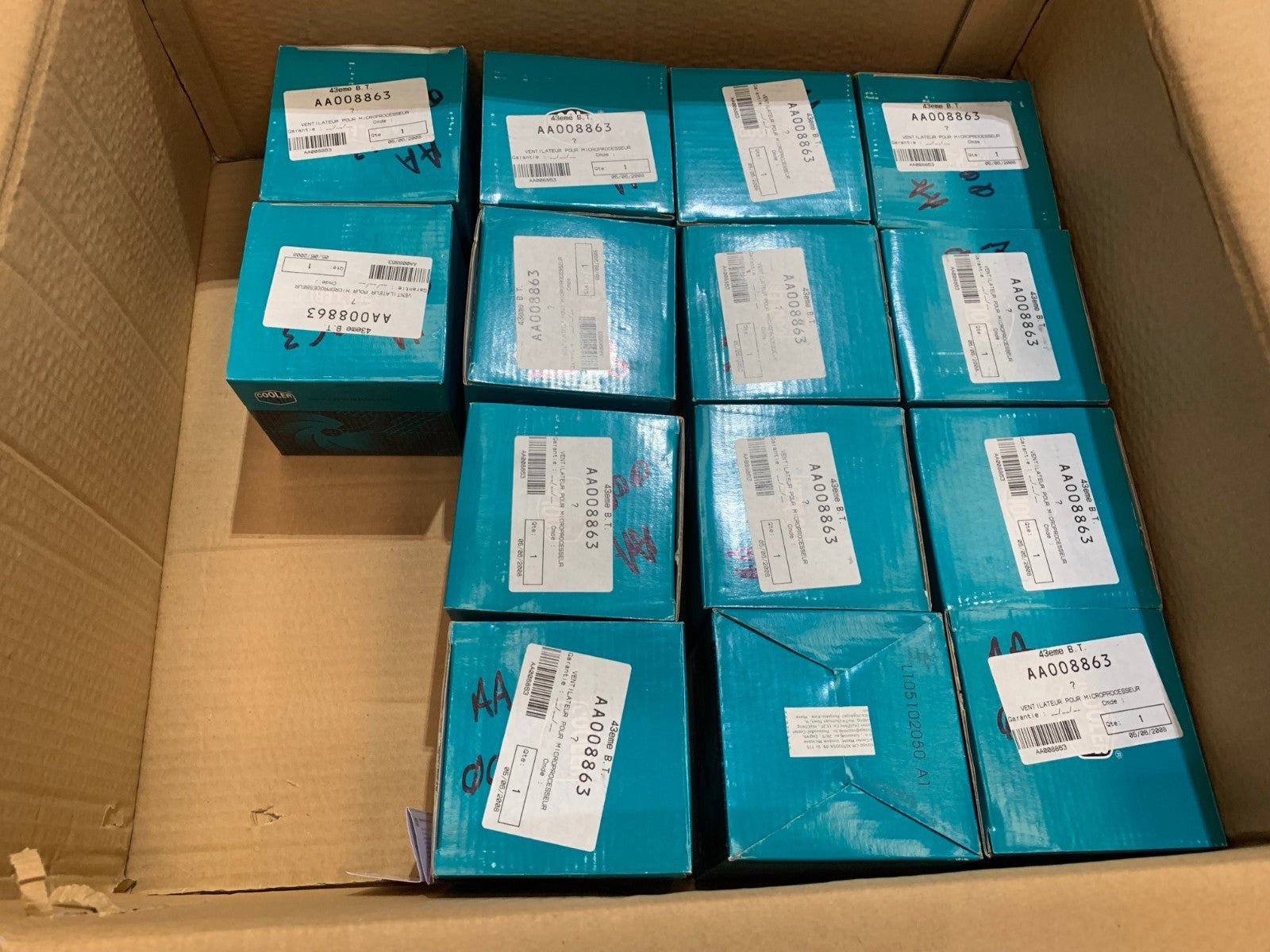 Lot 14 x Cooler Master X15 - 9JDSA - 99 Kutusuz CPU Fan - KLR Automation
