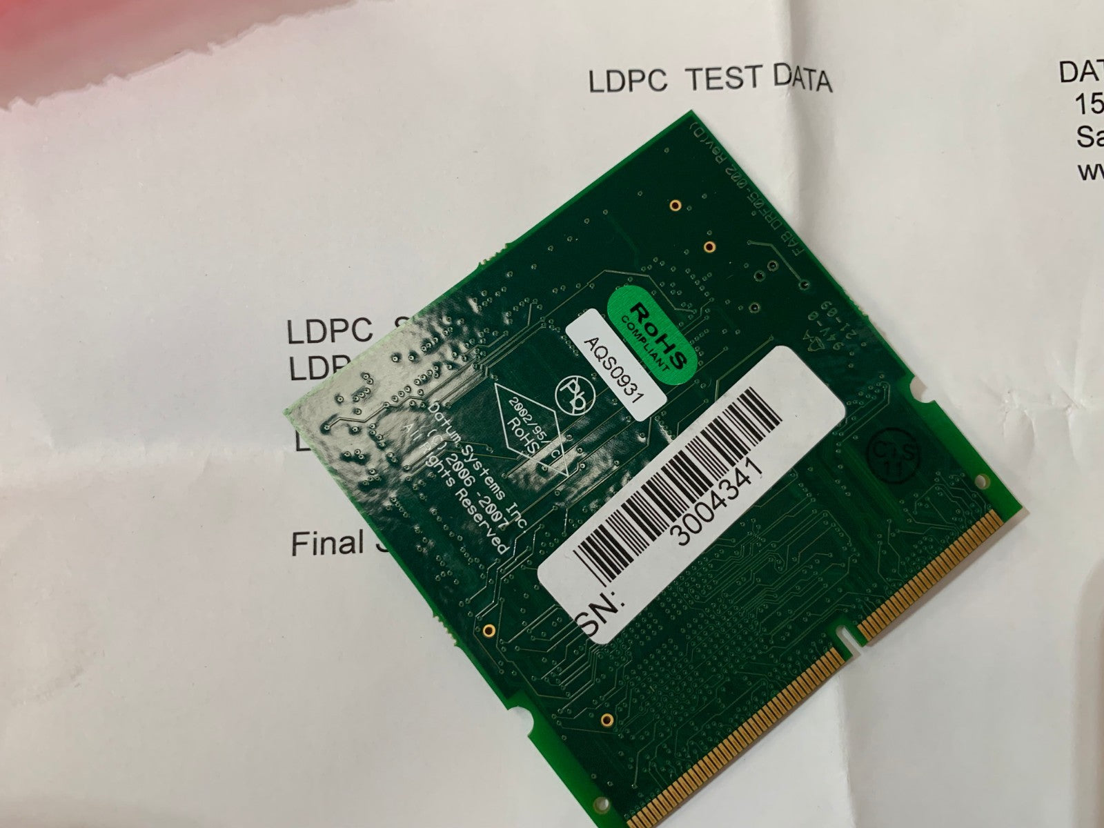 Card DATUM PSM-500 LDPC 2K Satellite