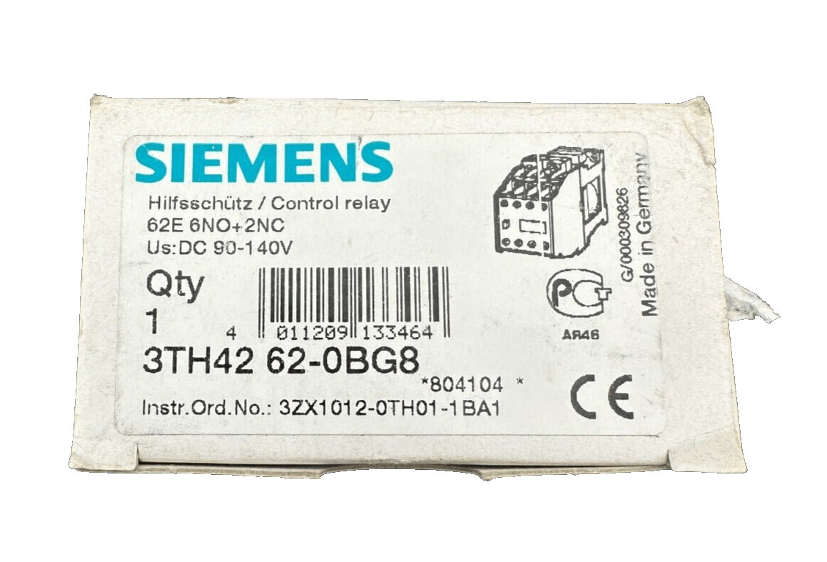 SIEMENS 3TH4262 - 0BG8 CONTROL RELAY x2pc - KLR Automation