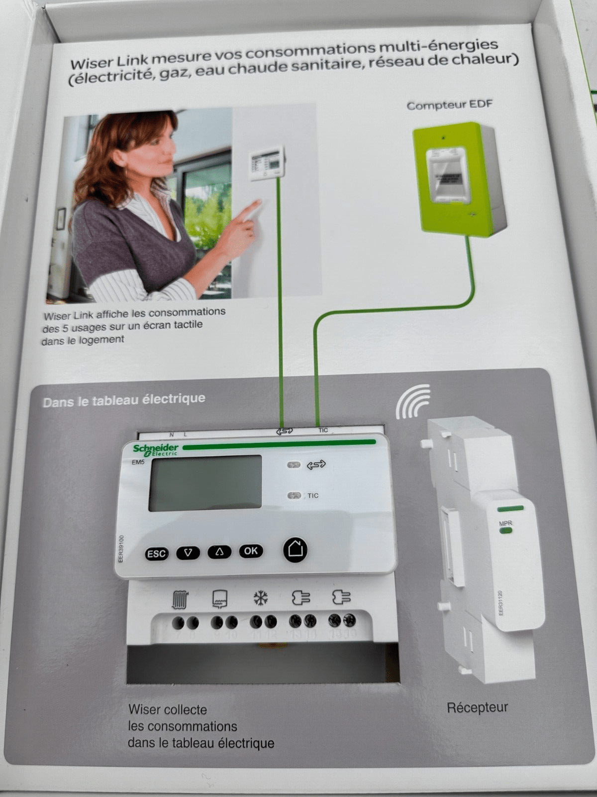 SCHNEIDER ELECTRIC EER39100 WISER LINK EM5 COMPTEUR D'ENERGIE - KLR Automation
