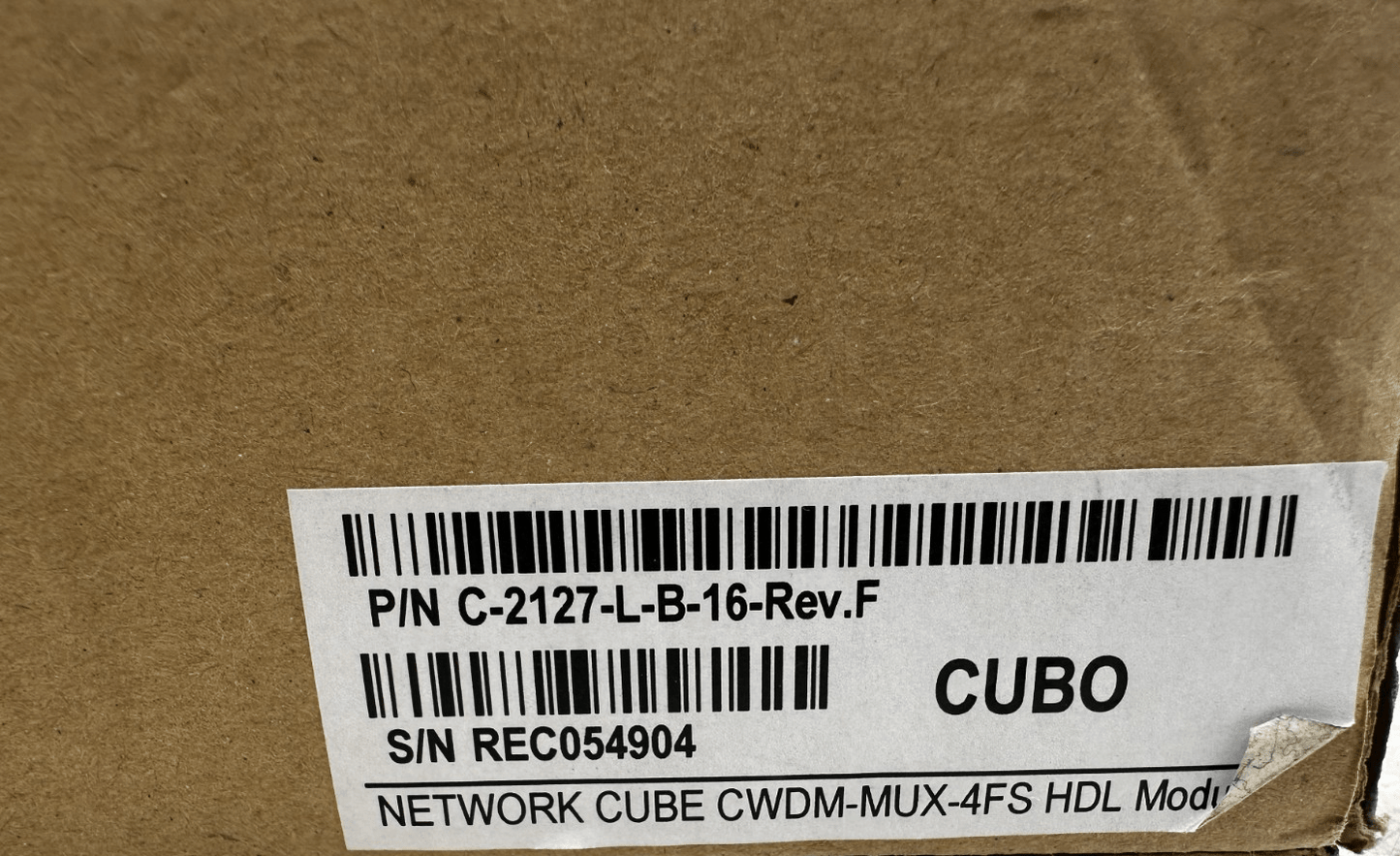 CUBO NETWORK CUBE CWDM - MUX - 4FS HDL C - 2127 - L - B - 16 - REV F - KLR Automation