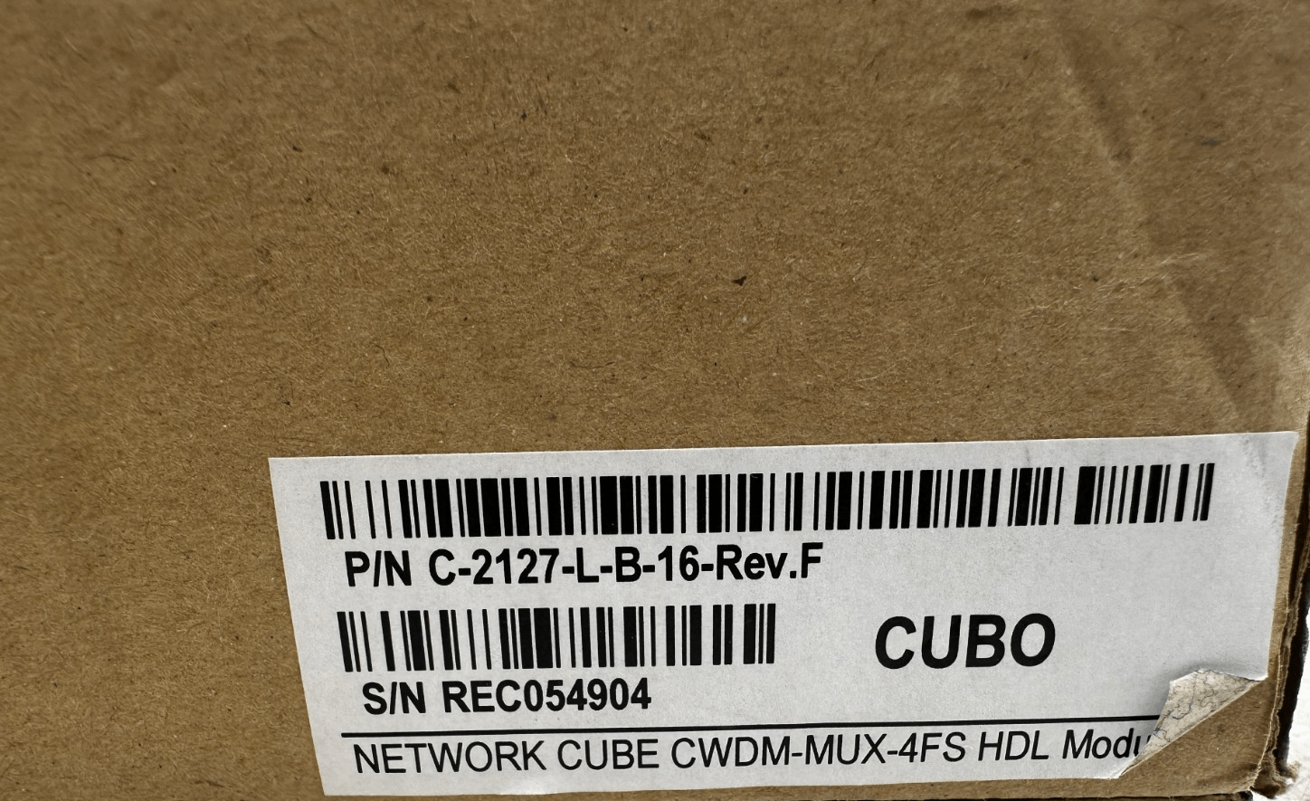 CUBO NETWORK CUBE CWDM - MUX - 4FS HDL C - 2127 - L - B - 16 - REV F - KLR Automation