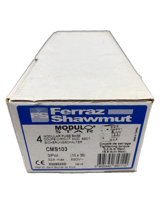 FERRAZ SHAWMUT CMS103 PORTE FUSIBLE MODULO STAR 3POLES 32A x4pc