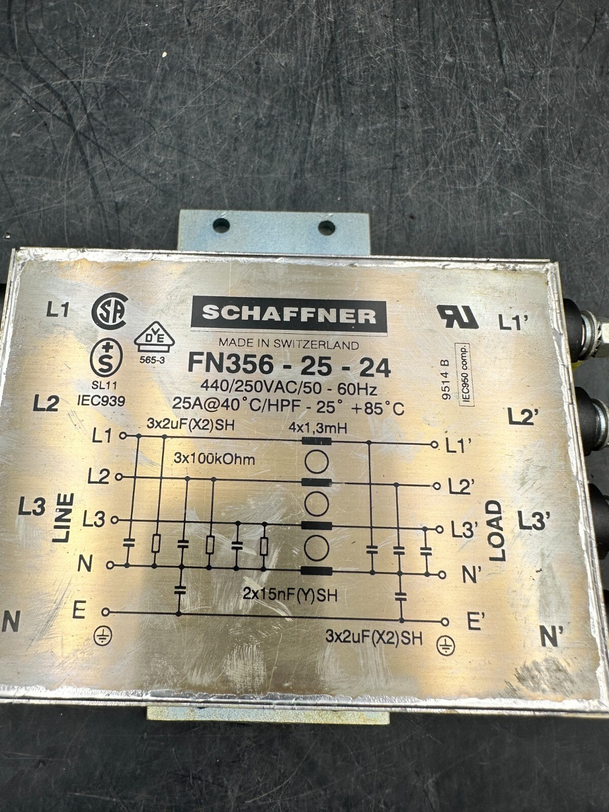 Schaffner FN356-25-24 250/440v-ac Line Filter