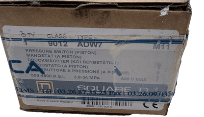 SQUARE ADW7 PRESSURE SWITCH x1 - KLR Automation