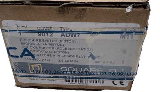 SQUARE ADW7 PRESSURE SWITCH x1 - KLR Automation