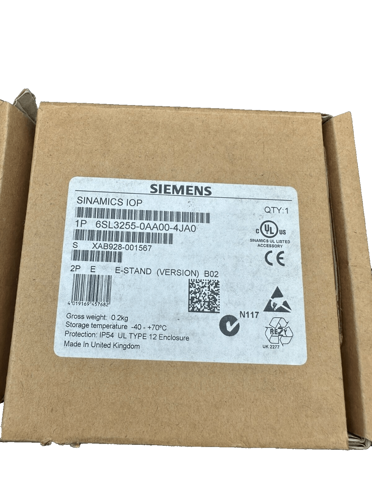 SIEMENS 6SL3255 - 0AA00 - 4JA0 SINAMICS IOP VER B02 2P E - STAND - KLR Automation
