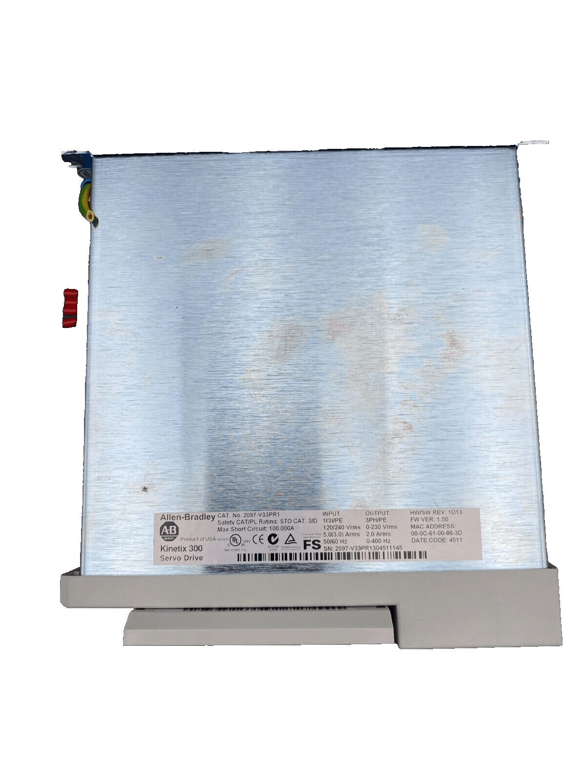 ALLEN - BRADLEY KINETIX 300 2097 - V33PR1 DATE CODE 4511 HW/SW REV 1D13 SERVO DRIVE - KLR Automation