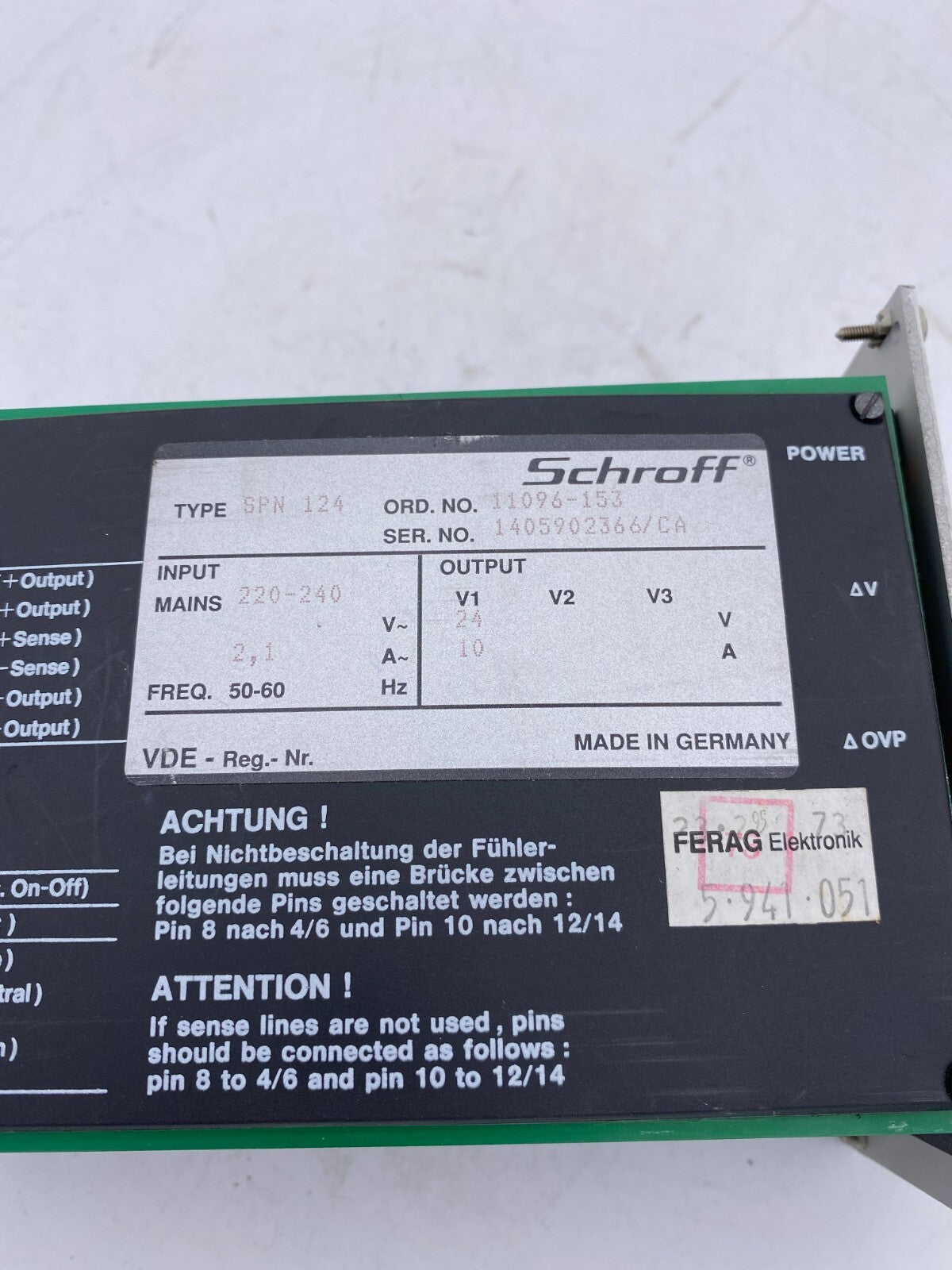 SCHROFF SPN 124 - KLR Automation