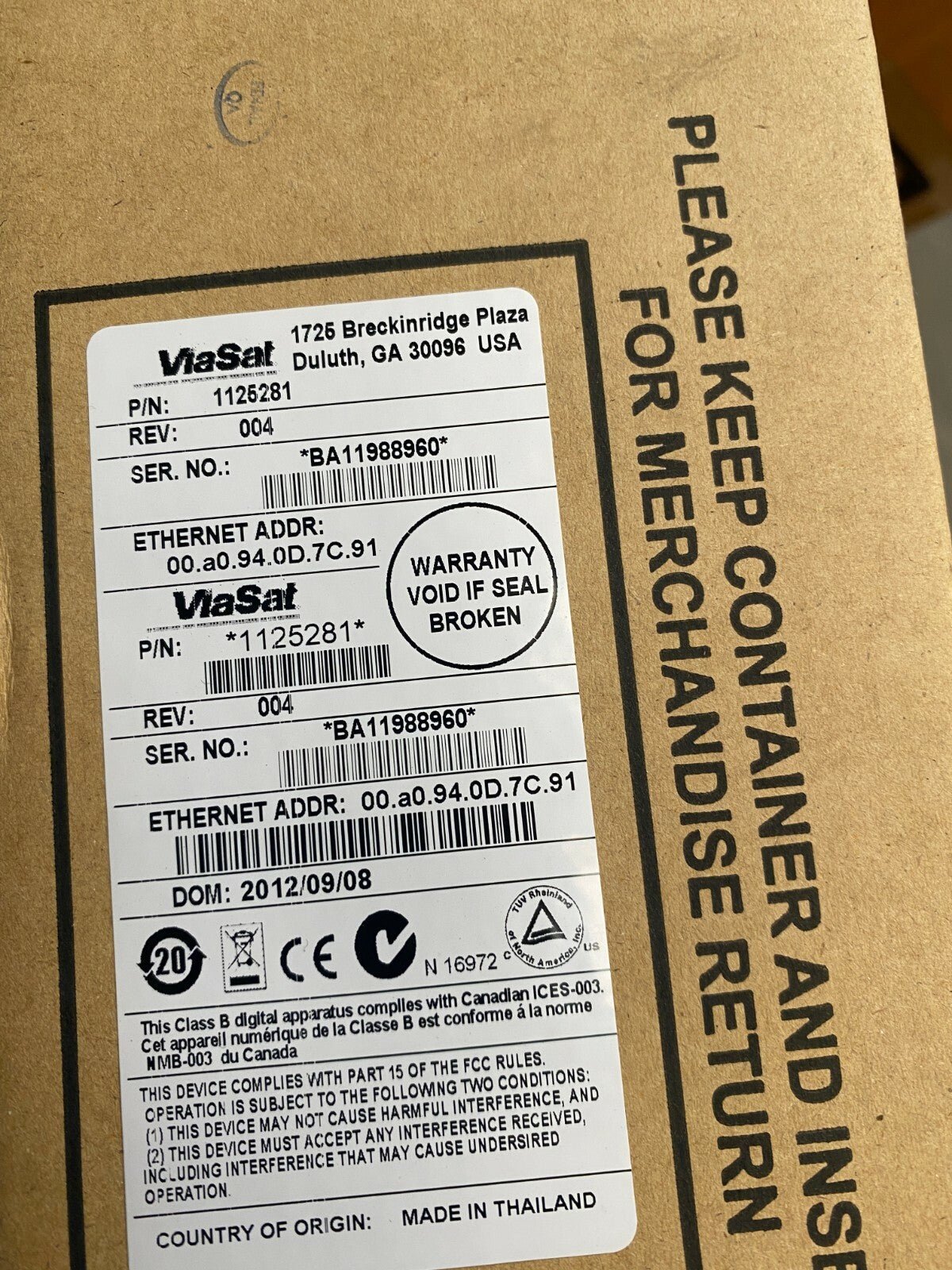 ViaSat 1125281 LS - RCST LINKSTAR RCST INDOOR UNIT Satellite - KLR Automation