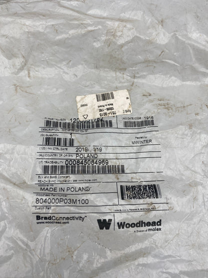 WOODHEAD 804000P03M100