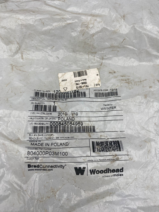WOODHEAD 804000P03M100