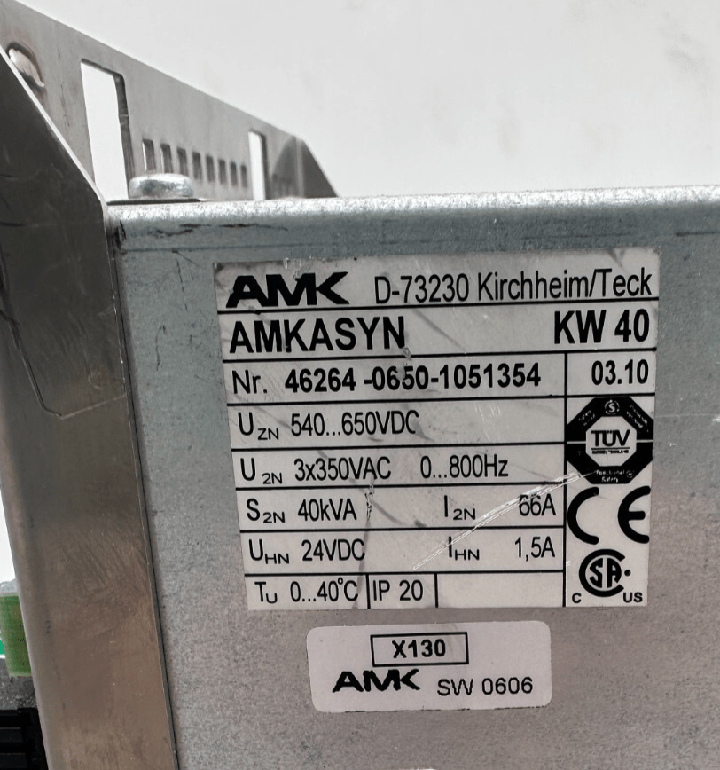 AMK AMKASYN KW 40 AVEC KW - R03 40kVA VERSION 03.10 SERVOMOTEUR - KLR Automation