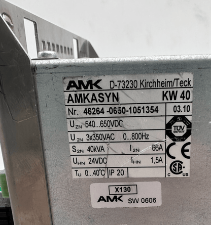 AMK AMKASYN KW 40 AVEC KW - R03 40kVA VERSION 03.10 SERVOMOTEUR - KLR Automation