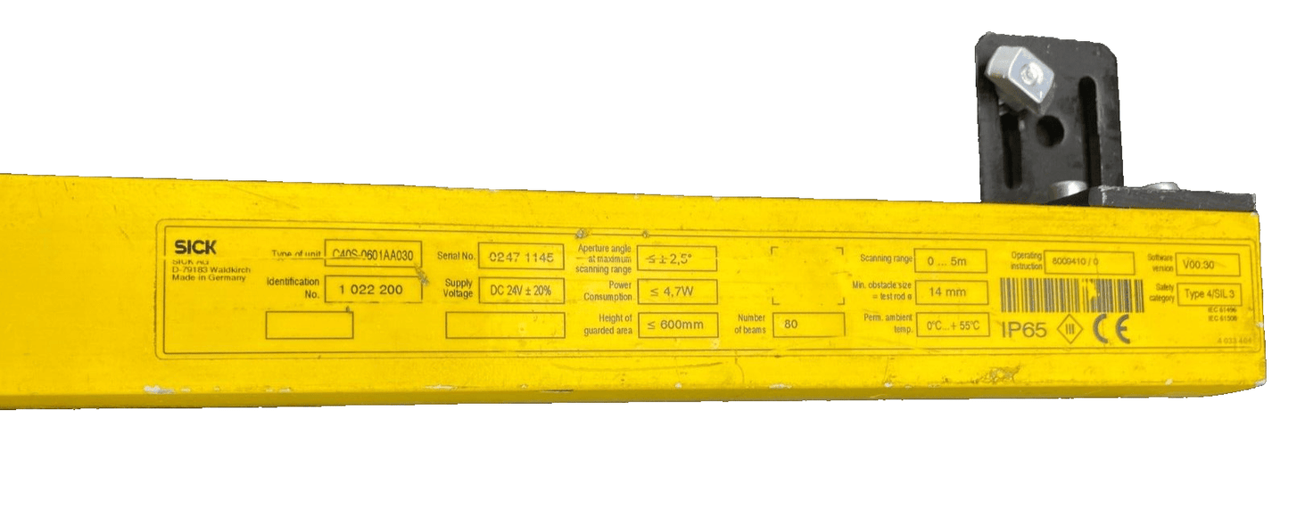 SICK C4000 C40S - 0601AA030 1022200 LIGHT CURTAIN SENDER - KLR Automation