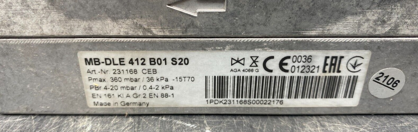 DUNGS MB-DLE 412 B01 S50 231168 3142295 GT-D1-MBDLE412-RP32-350-500 360MBAR
