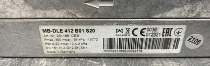 DUNGS MB-DLE 412 B01 S50 231168 3142295 GT-D1-MBDLE412-RP32-350-500 360MBAR