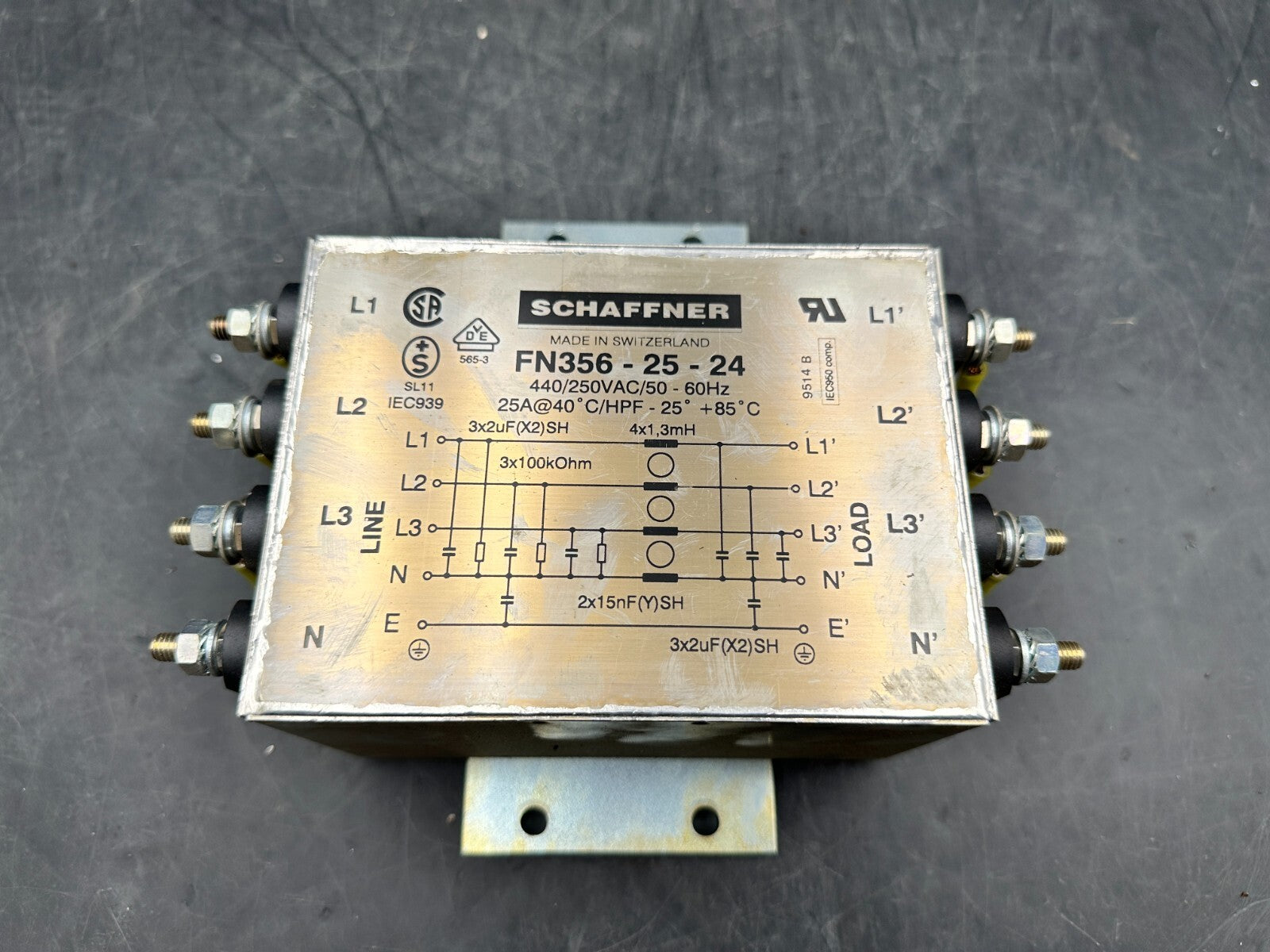 Schaffner FN356-25-24 250/440v-ac Line Filter
