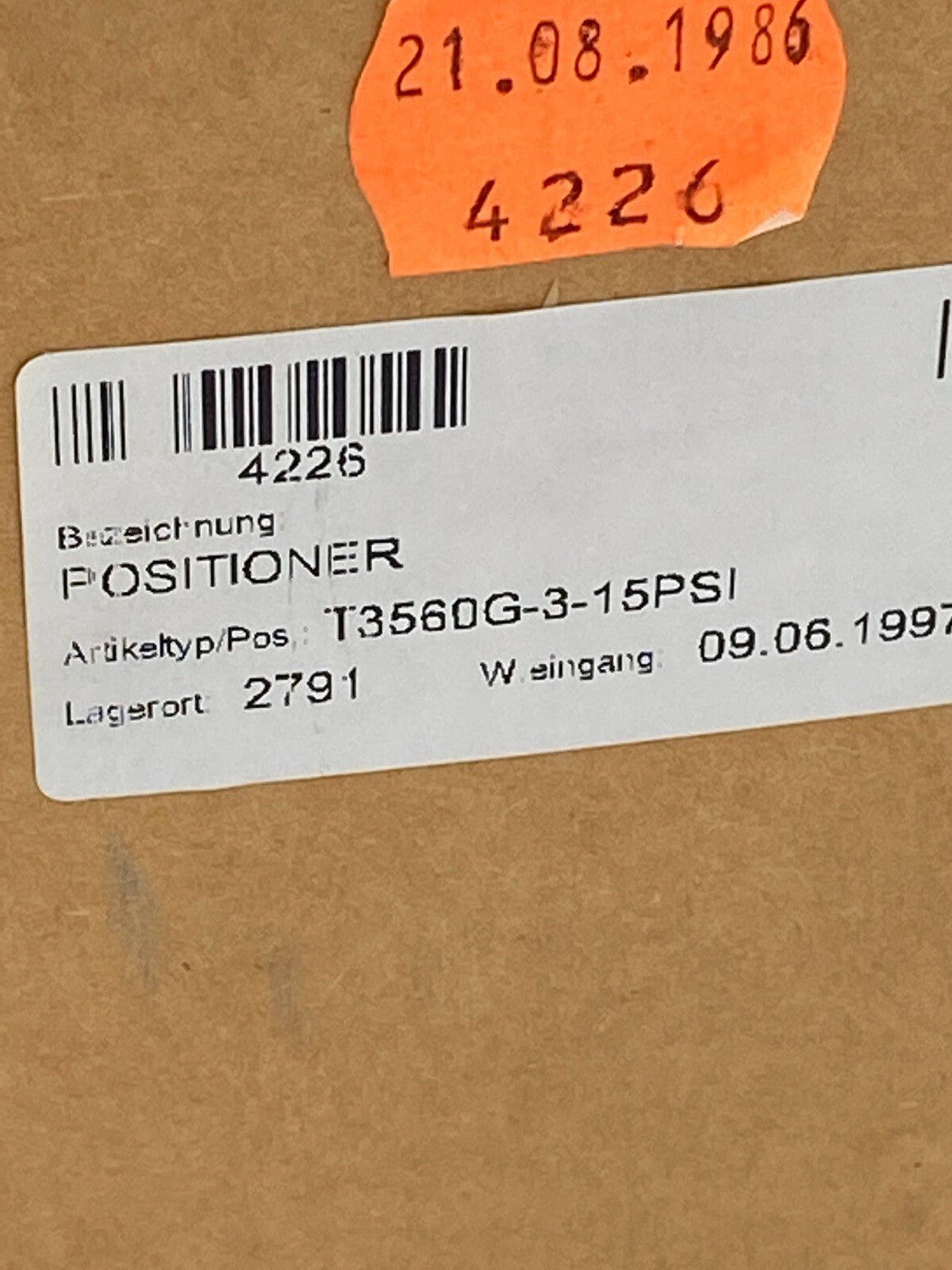 1pc x NEW FISHER CONTROLS 3560 PNEUMATIC VALVE POSITIONER T3560G - 3 - 15PSI V/P - KLR Automation