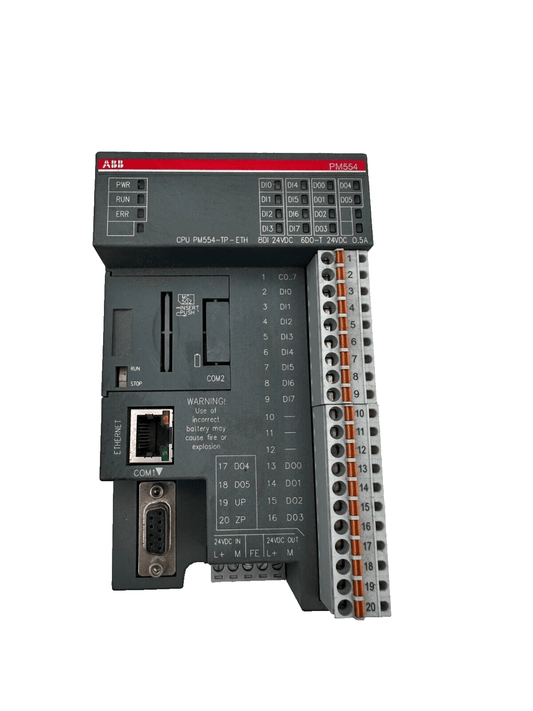 ABB PM554 PM554 - TP - ETH 1SAP120600R0071 CENTRAL PROCESSING UNIT 128kB ETHERNET - KLR Automation