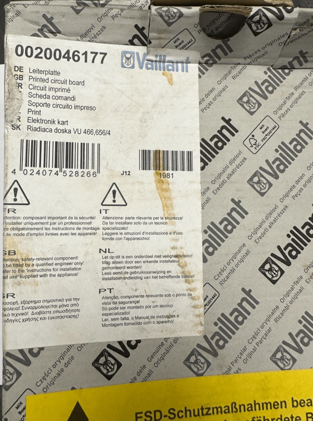 VAILLANT 0020046177 ECOTEC AND ECOMAX BOILER CIRCUIT BOARD x1pc - KLR Automation
