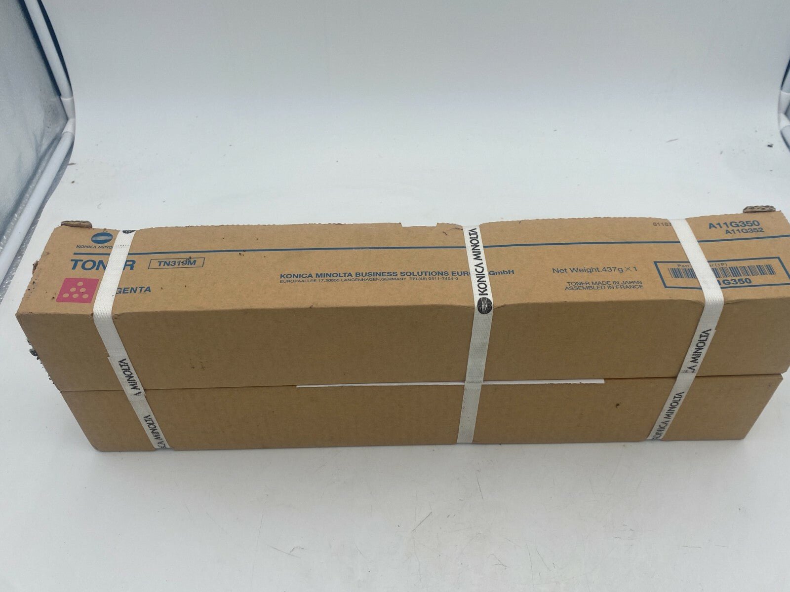 Konica Minolta C360 TN319C + TN319M Cyan Magenta Toner Cartridge A11G450 GENUINE - KLR Automation