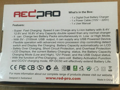 Dual Charger REDPRO Charger For BP - U Serie Battery BP - U30 BP - U60 BP - U90 - KLR Automation