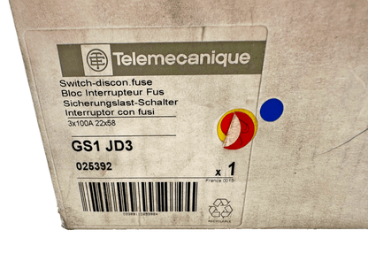 TELEMECANIQUE GS1 JD3 SWITCH - DISCONNECT FUSE 3x100A 22x58 - KLR Automation