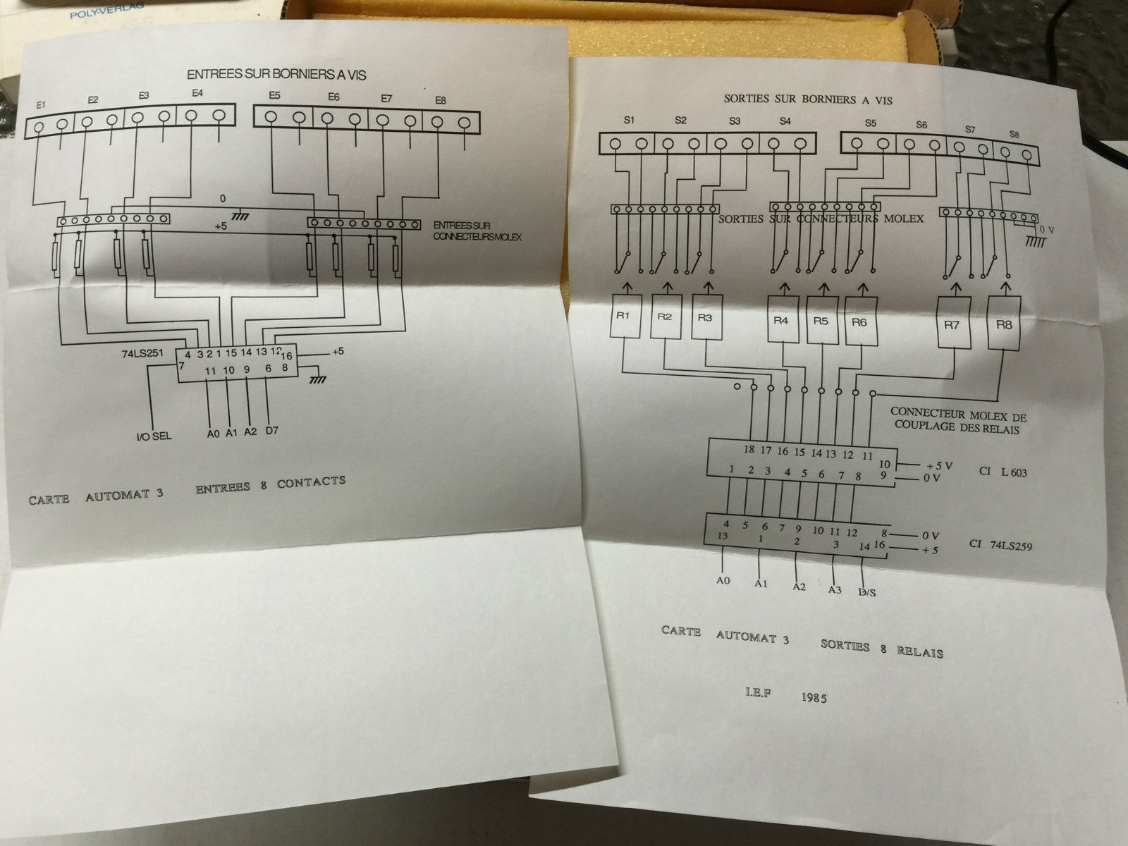 Interface AUTOMAT IEF TELEX  210F Informatique Electronique Francaise  Apple II 