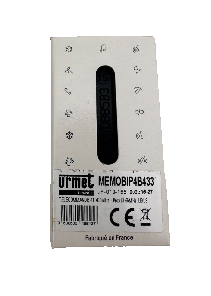URMET MEMOBIP4B433 UF-010-155 TELECOMMANDE 4T URMET 433M/13.55M LS/LE x10pc