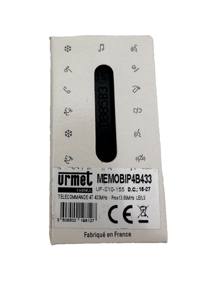 URMET MEMOBIP4B433 UF-010-155 TELECOMMANDE 4T URMET 433M/13.55M LS/LE x10pc
