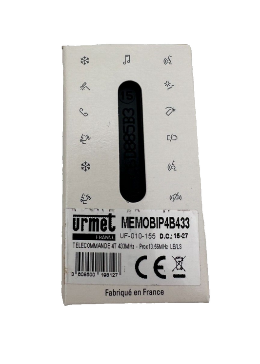 URMET MEMOBIP4B433 UF-010-155 TELECOMMANDE 4T URMET 433M/13.55M LS/LE x10pc