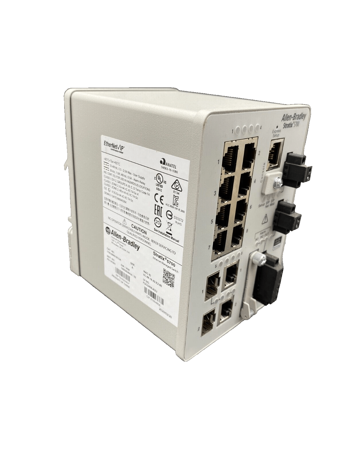 Allen Bradley 1783 - BMS10CGA ALLEN - BRADLEY STRATIX 5700 MANAGED ETHERNET SWITCH - KLR Automation
