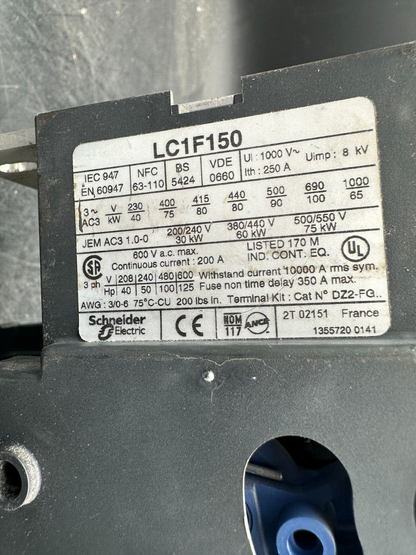 TELEMECANIQUE LC1F150 LC1 F150 + LR9 F 5367 CONTACTEUR