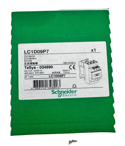 SCHNEIDER ELECTRIC LC1D09P7 CONTACTEUR TESYS 034890 230VCA 4kW x4pc