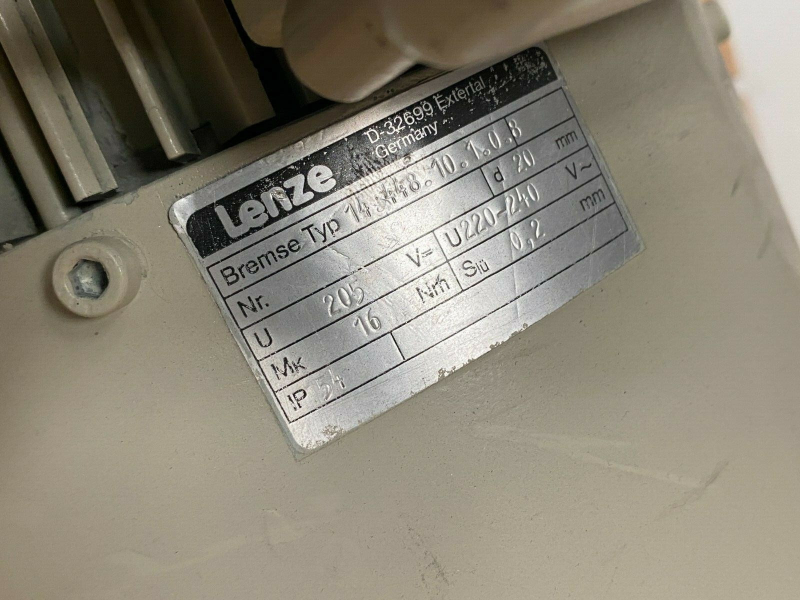 Lenze  D-extertal Motor GST06-1MVCK090-32 VDE 0530 DERABR 090-32 14.448.10.1.0.8