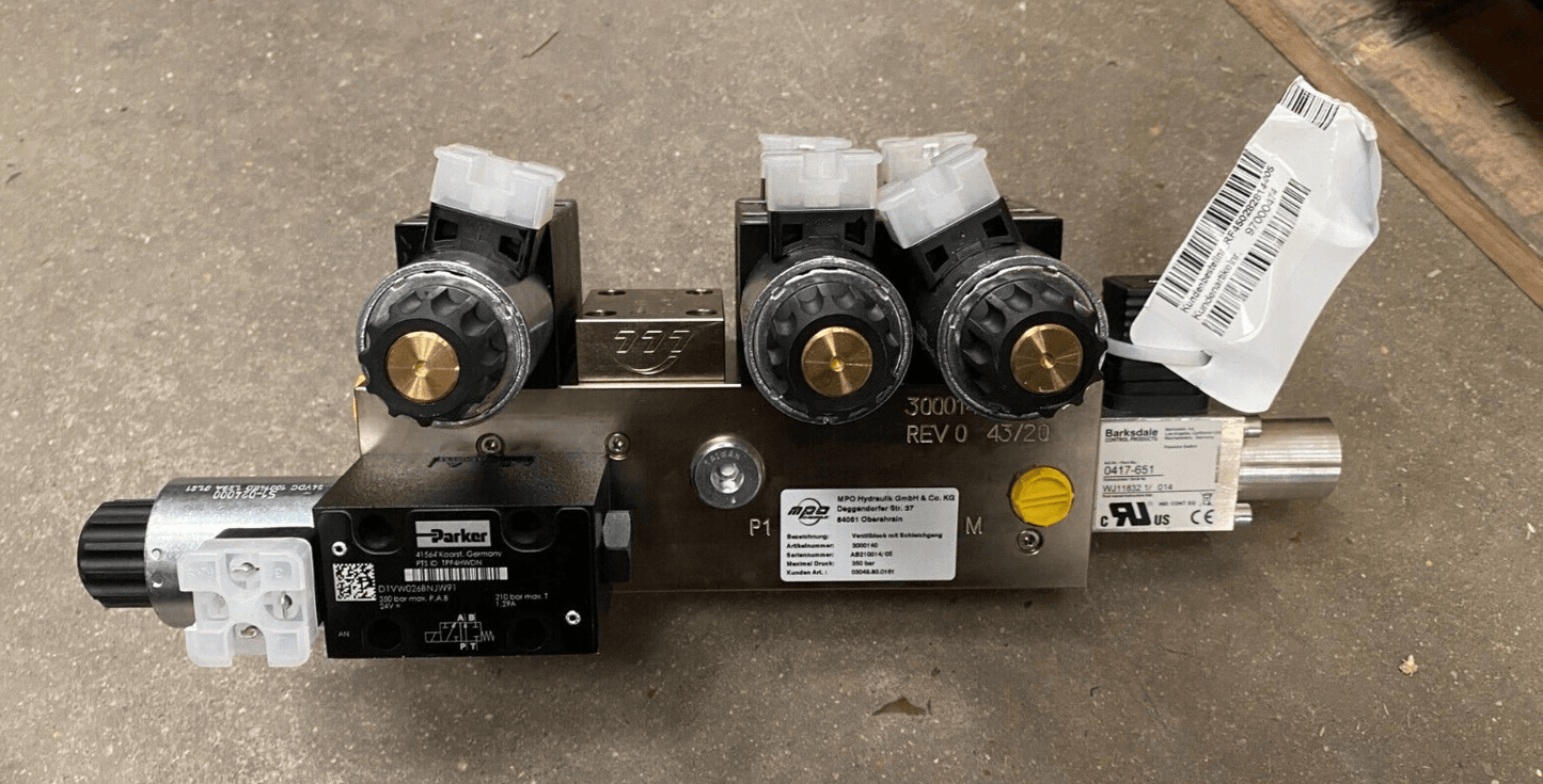 MPO 3000140 BARKSDALE 0417 - 651 PARKER D1VW026BNJW91 x3pc BLOC VENTILATION - KLR Automation