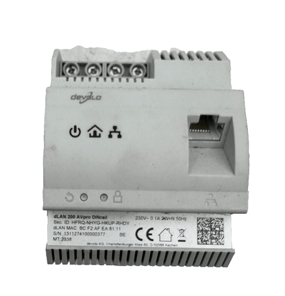 DEVOLO DLAN 200 AVPRO DINRAIL HFRQ - NHYG - HKUP - RHDY - KLR Automation