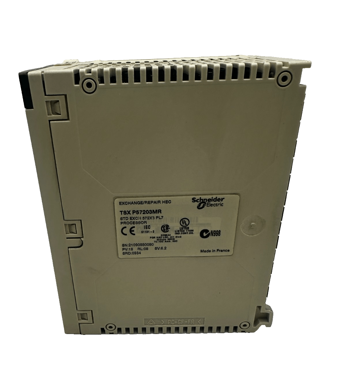 SCHNEIDER ELECTRIC TSXP57203MR STD EXCH 572X3 PL7 PROCESSOR PV:18 RL:08 SV:6.2 - KLR Automation