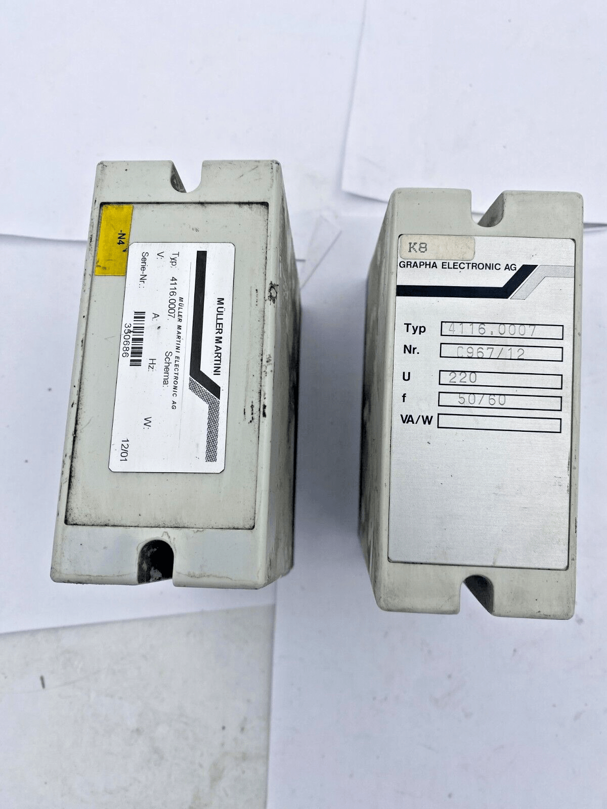 1pc x GRAPHA ELECTRONIC MULLER MARTINI TYPE 4116.0007 TWO HAND RELAY 220V 50/60H - KLR Automation