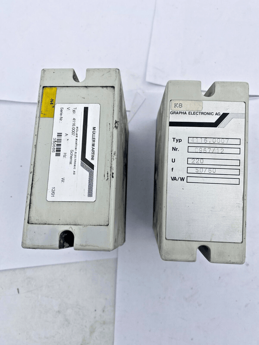 1pc x GRAPHA ELECTRONIC MULLER MARTINI TYPE 4116.0007 TWO HAND RELAY 220V 50/60H - KLR Automation