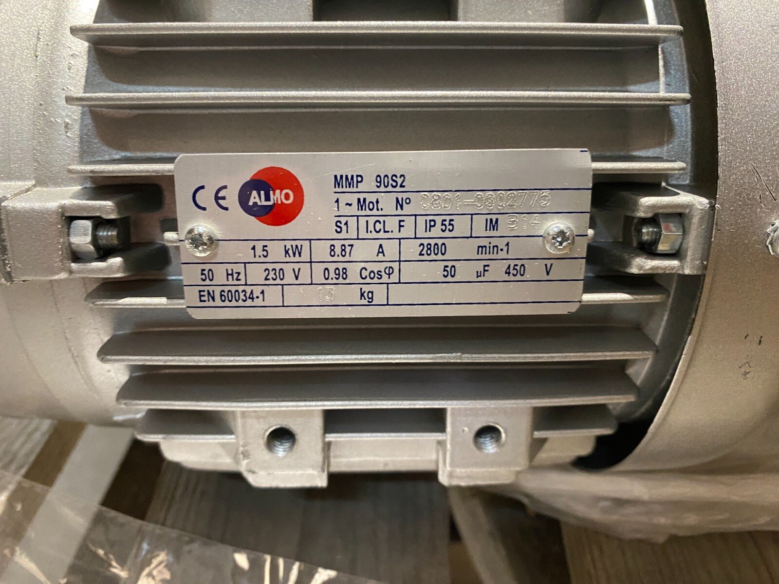 ALMO MMP 90S2 1.5kW 2800 tr 8.87A 230V 50Hz x1pc - KLR Automation