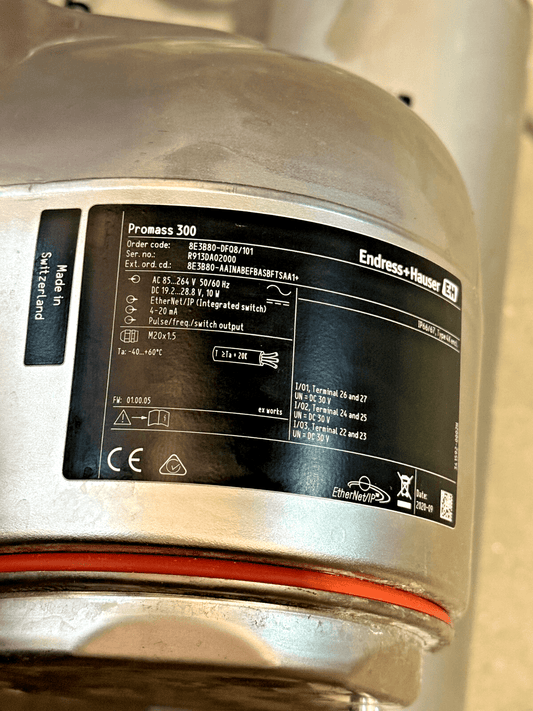 E+H Proline Promass E 300 Coriolis Flow Meter 8E3B80 - AAINABEFBASBFTSAA1+ - KLR Automation